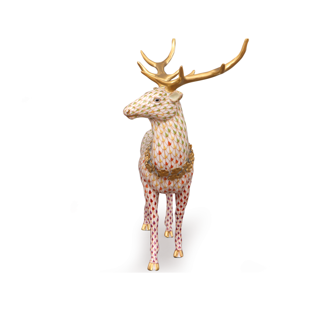 Stag with flower garland